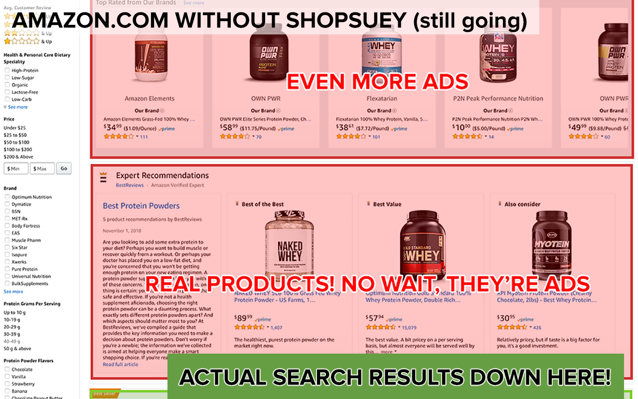 ShopSuey: Get rid of ads on Amazon and Ebay截图1