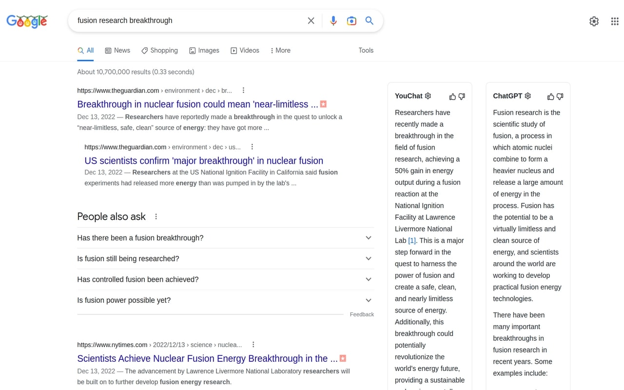 YouChat AI for Google截图2