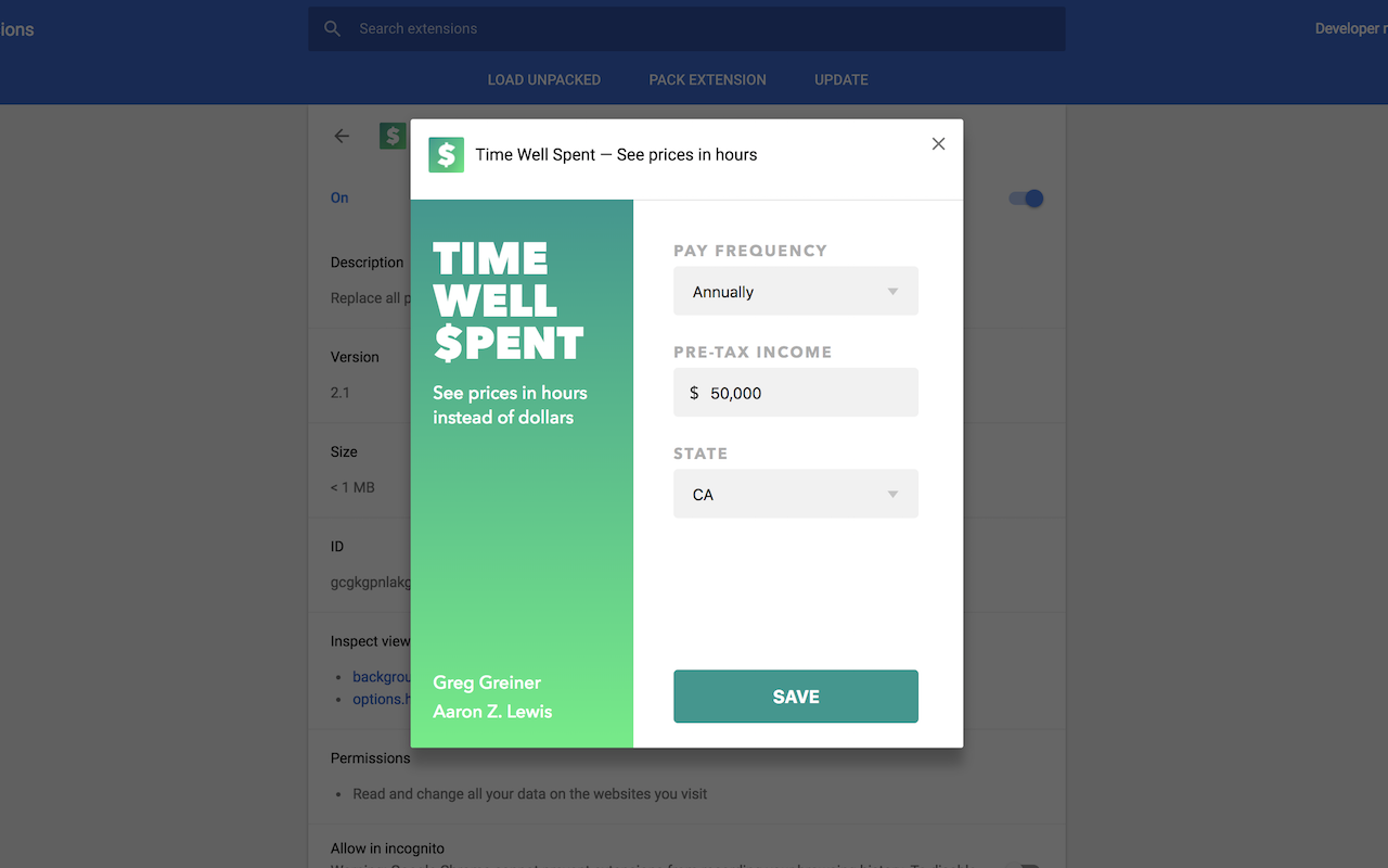 Time Well Spent — See prices in hours截图1