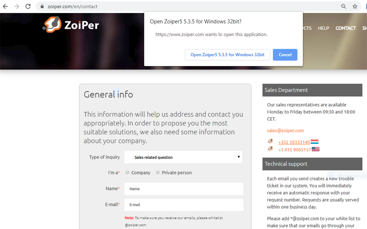 Zoiper Click2Dial截图2
