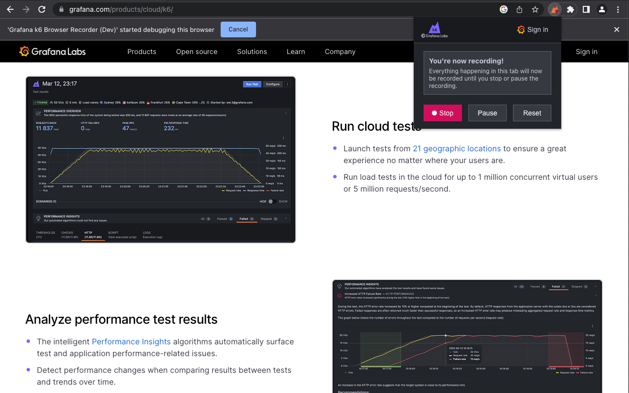 Grafana k6 Browser Recorder截图1