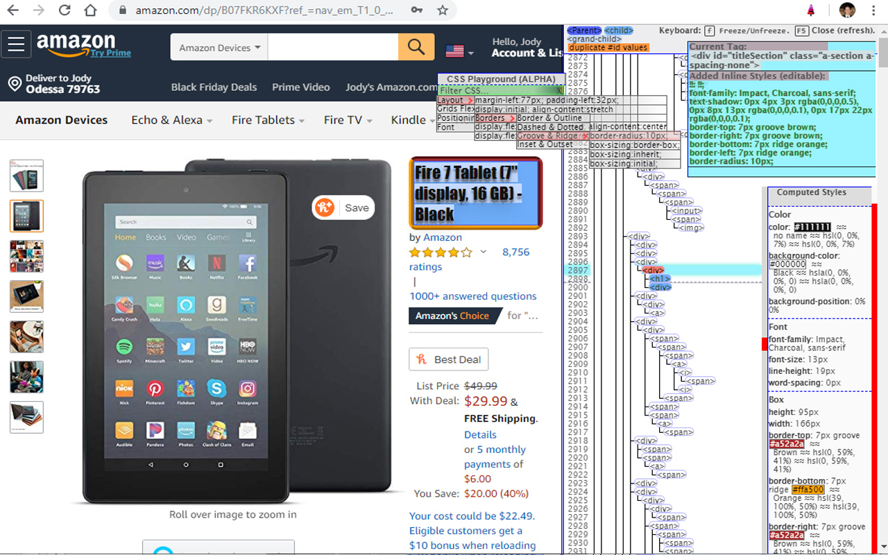 Css Playground and Dom Tree截图1