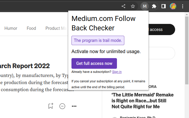Medium.com Follow Back Checker截图1