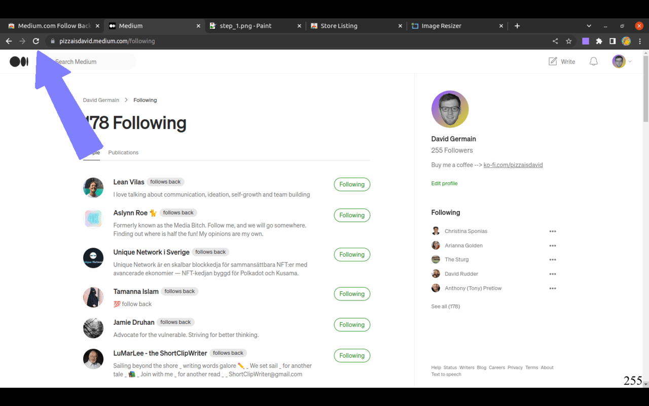 Medium.com Follow Back Checker截图3