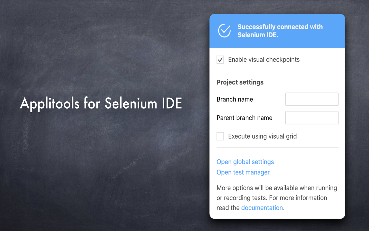 Applitools for Selenium IDE截图2