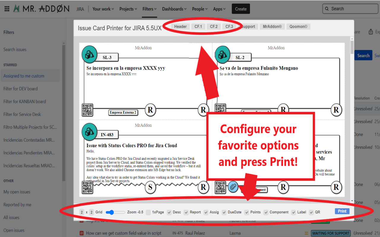 QR Issue Card Printer PRO for JIRA Cloud截图3