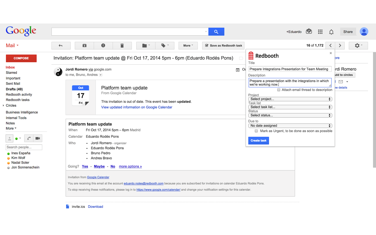 Redbooth for Gmail截图2