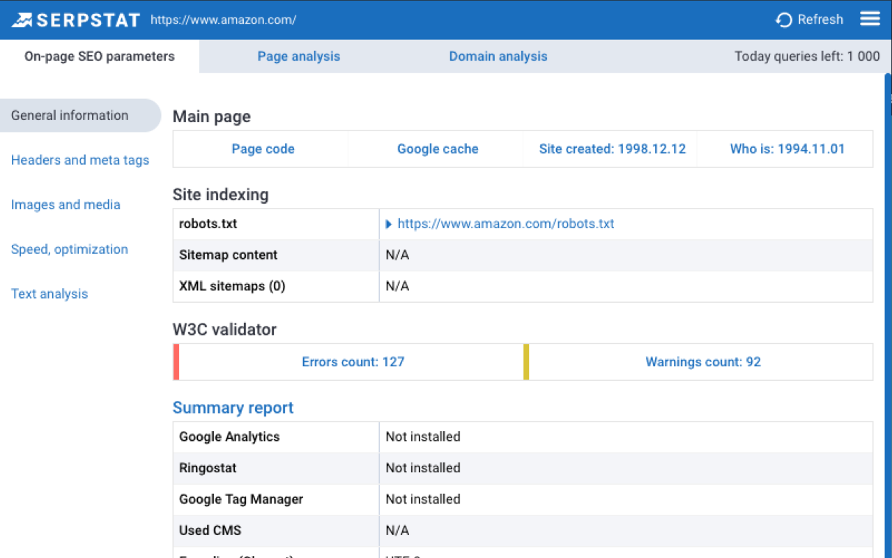 Serpstat Website SEO Checker截图1