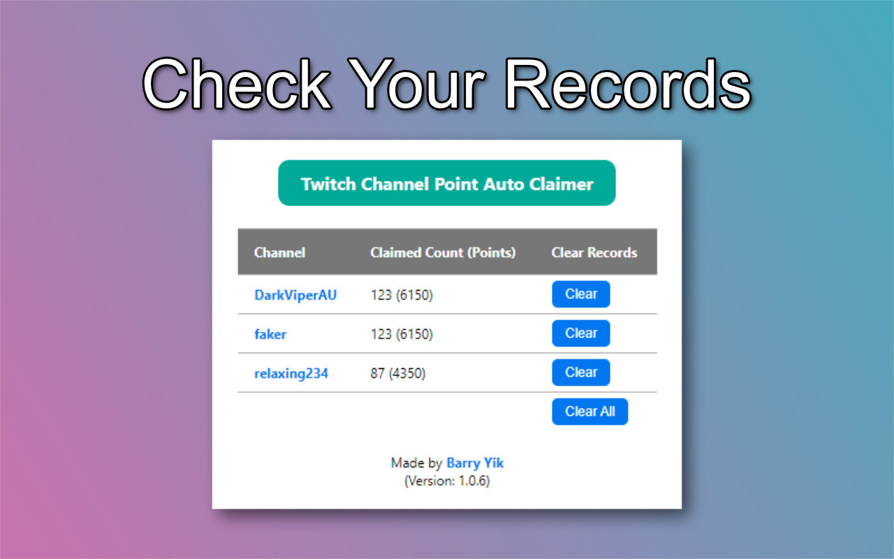 Twitch Channel Point Auto Claimer截图2