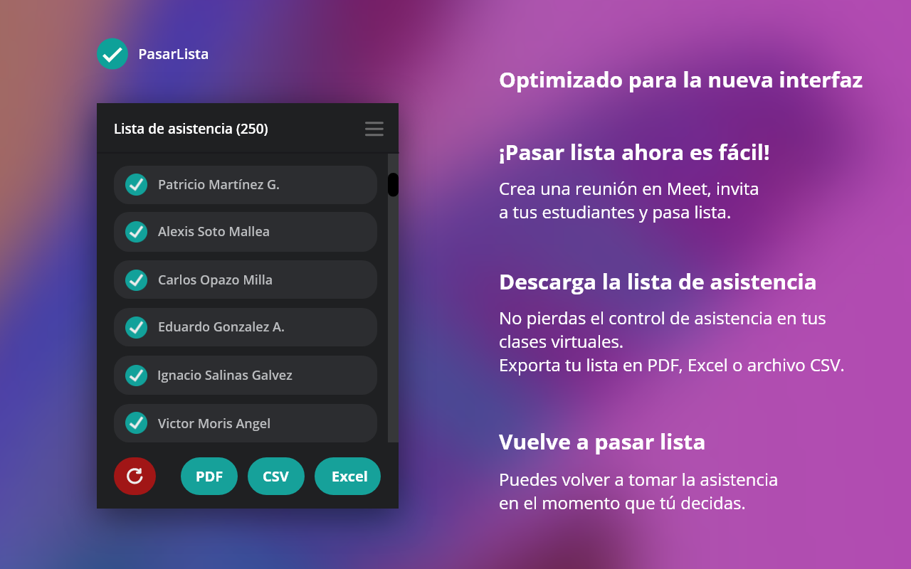 Pasar Lista en Meet截图2