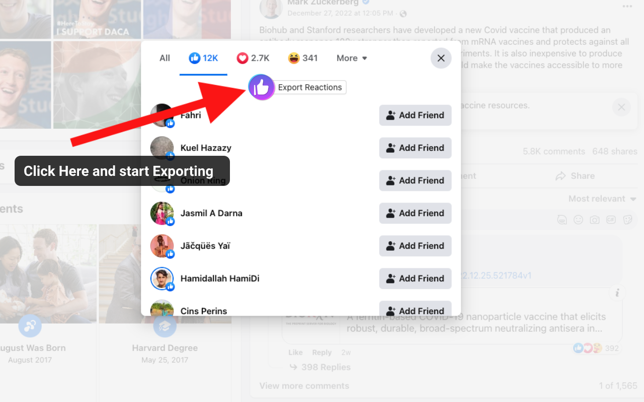 ESUIT | Reactions Exporter for Facebook™截图3