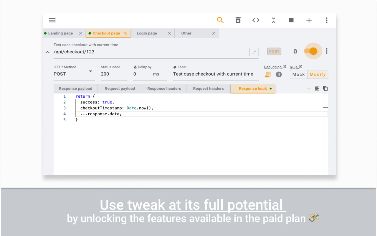 tweak: mock and modify HTTP requests截图1