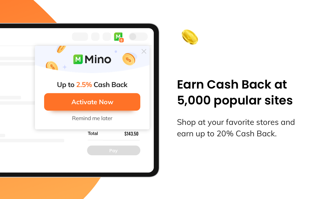 Mino: Automatic Coupons & Cash Back截图1