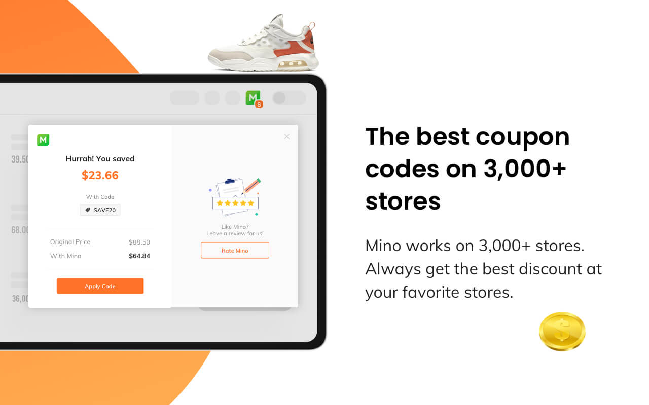 Mino: Automatic Coupons & Cash Back截图5