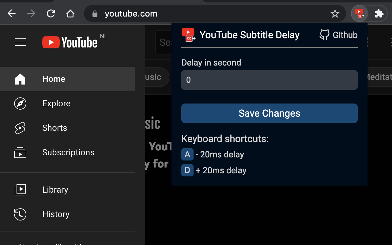 YouTube Subtitle Delay截图1