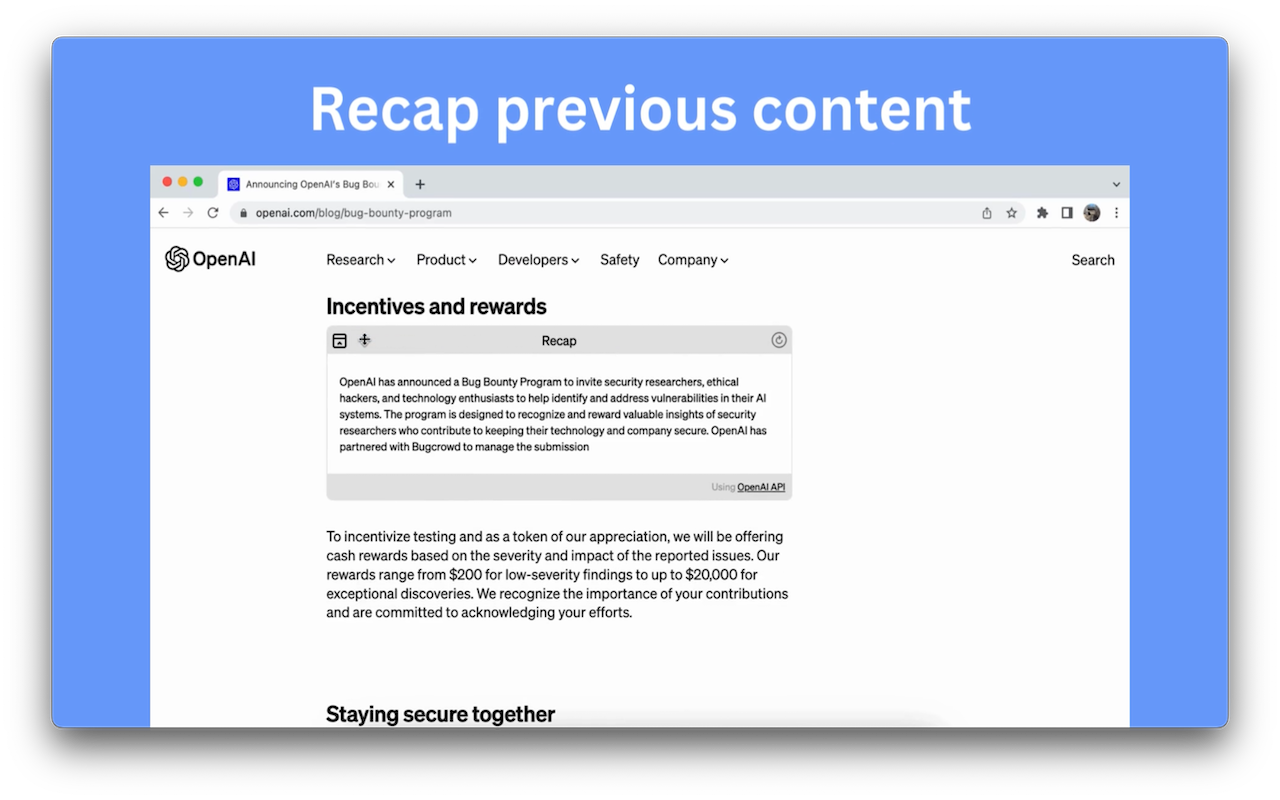 Recap: Smart Split and Summarize with ChatGPT截图1
