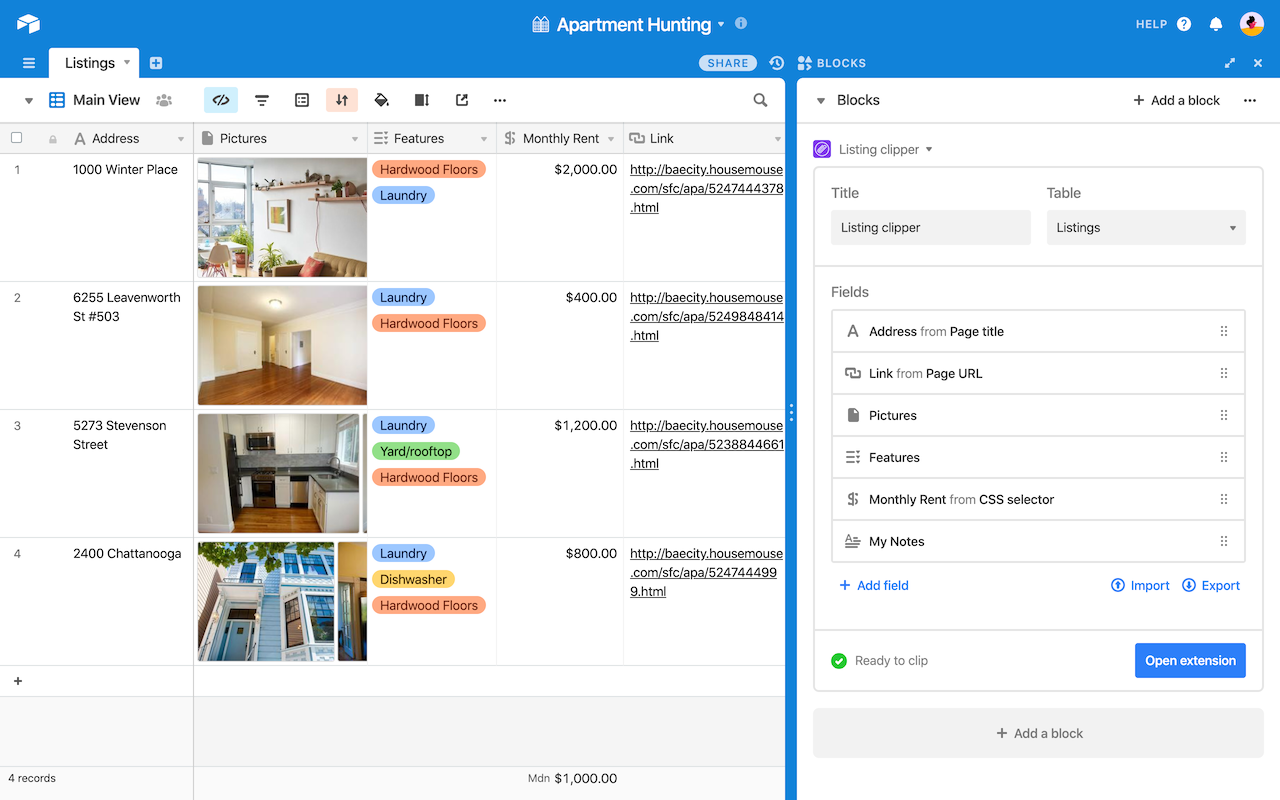 Airtable web clipper截图1