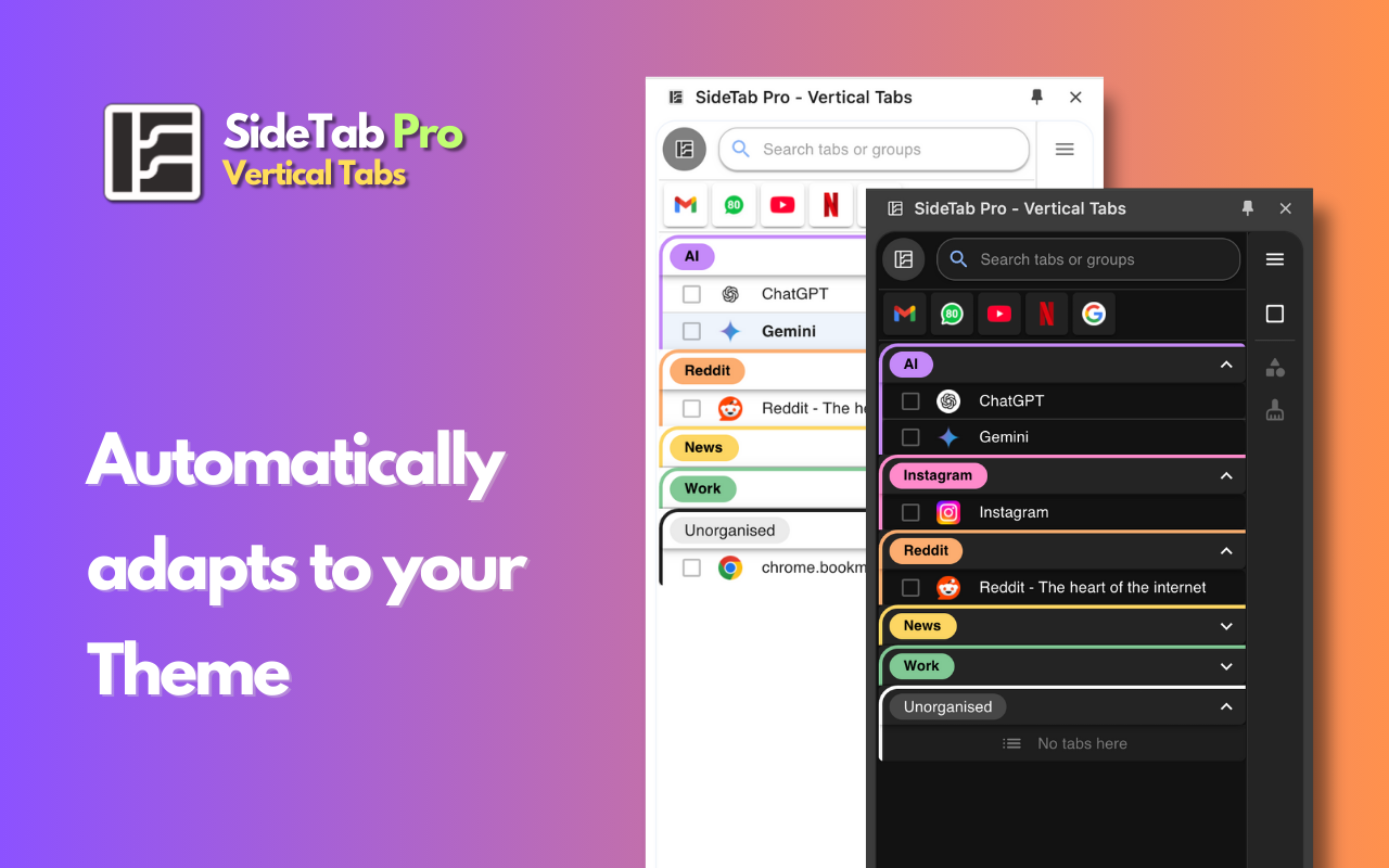 SideTab Pro - Vertical Tabs, Bookmarks and Reading List截图2