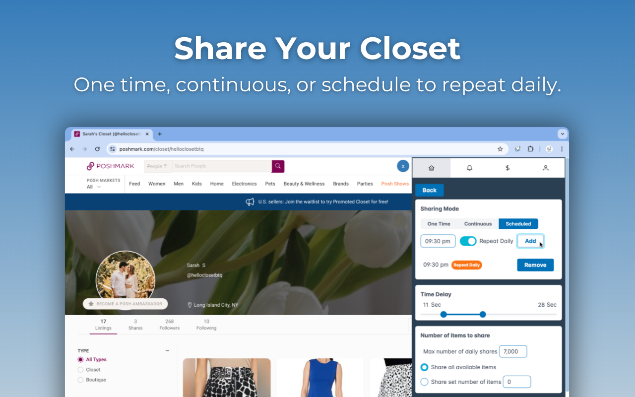 PoshPop | Poshmark Closet Bot截图3