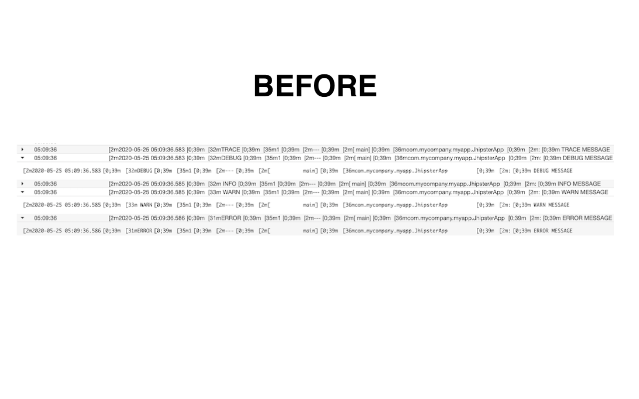 AWS CloudWatch ANSI colors截图1
