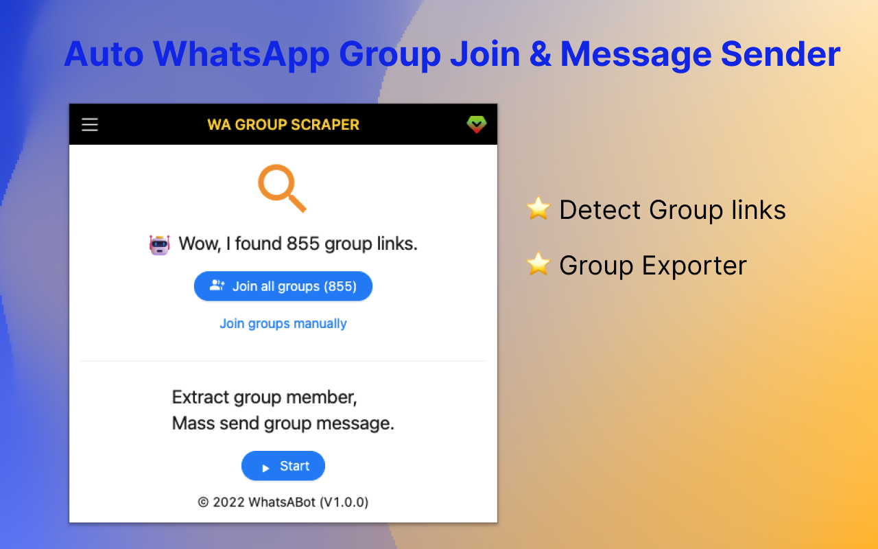 WA Group Sender & Group Link Scraper截图1