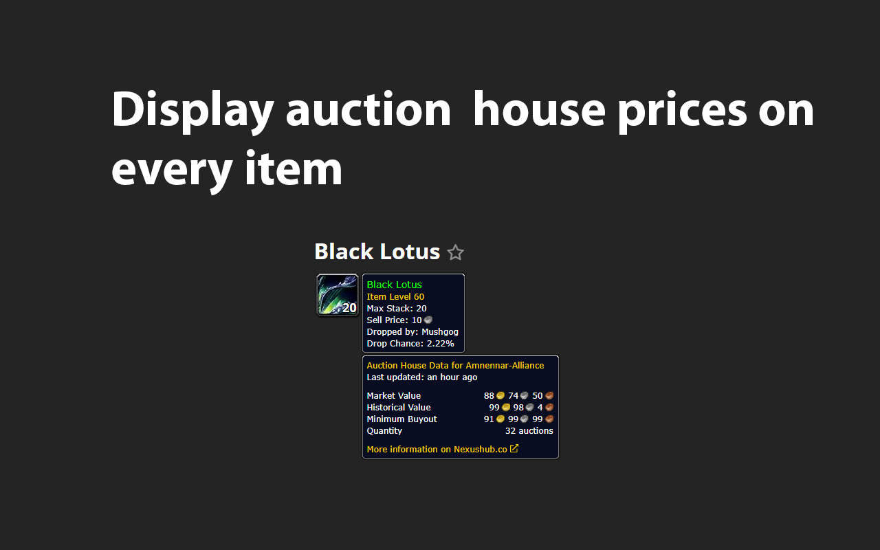 Auctionoton: Auction House Prices for Wowhead截图3