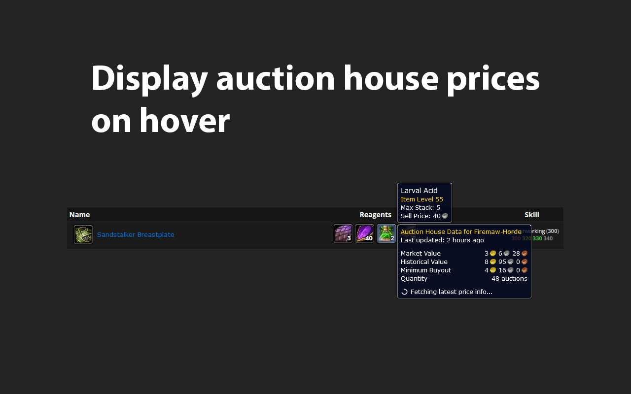 Auctionoton: Auction House Prices for Wowhead截图4