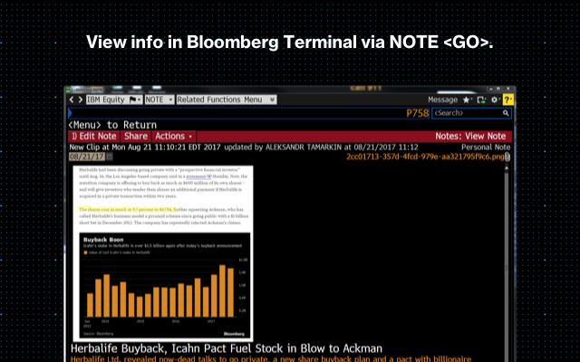 Bloomberg Terminal: Clip to NOTE截图1