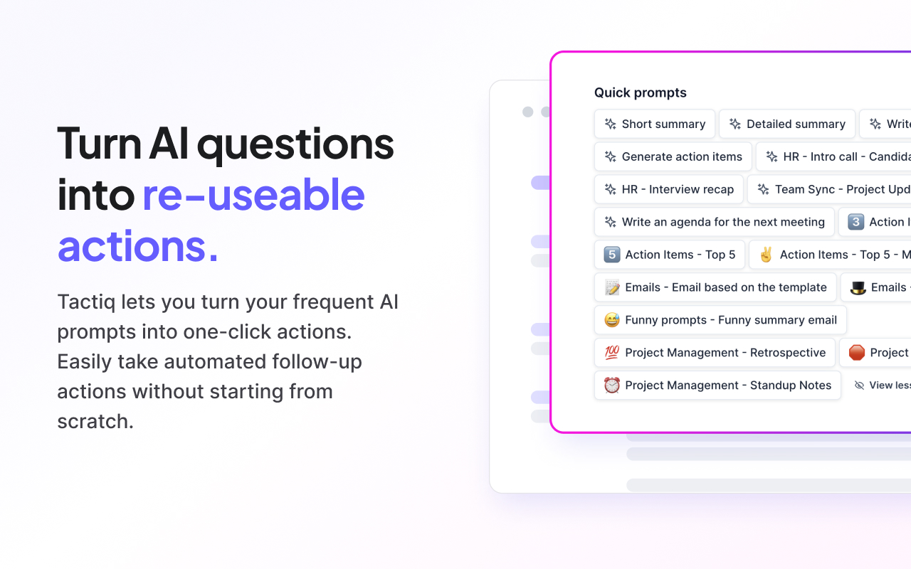Tactiq:适用于 Google Meet、Zoom 和 MS Teams 的 AI 会议记录工具截图1