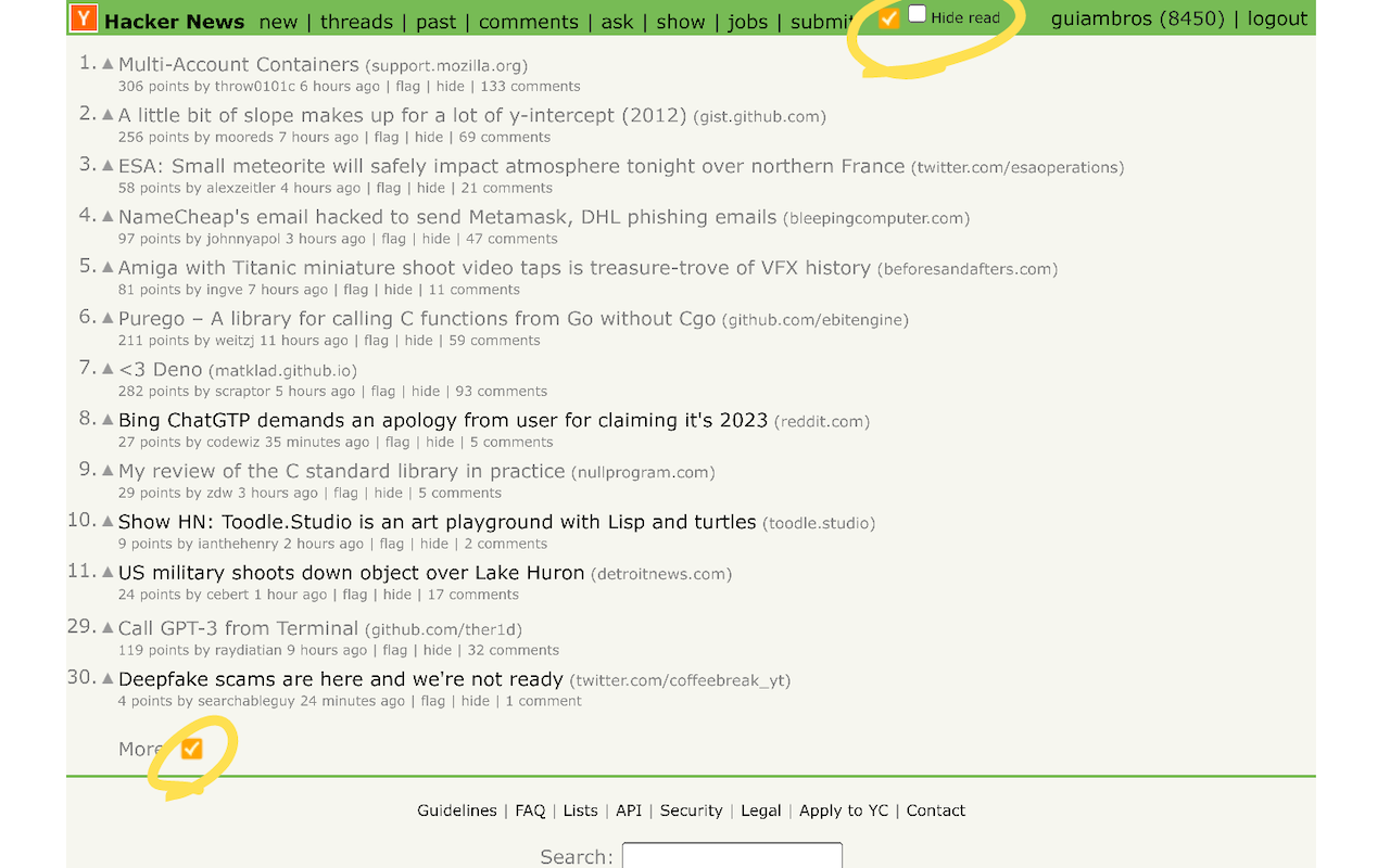 Hacker News: Mark All Read截图2