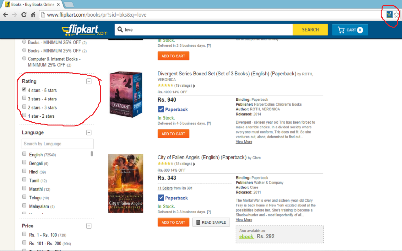 Flipkart Ratings Filter截图2