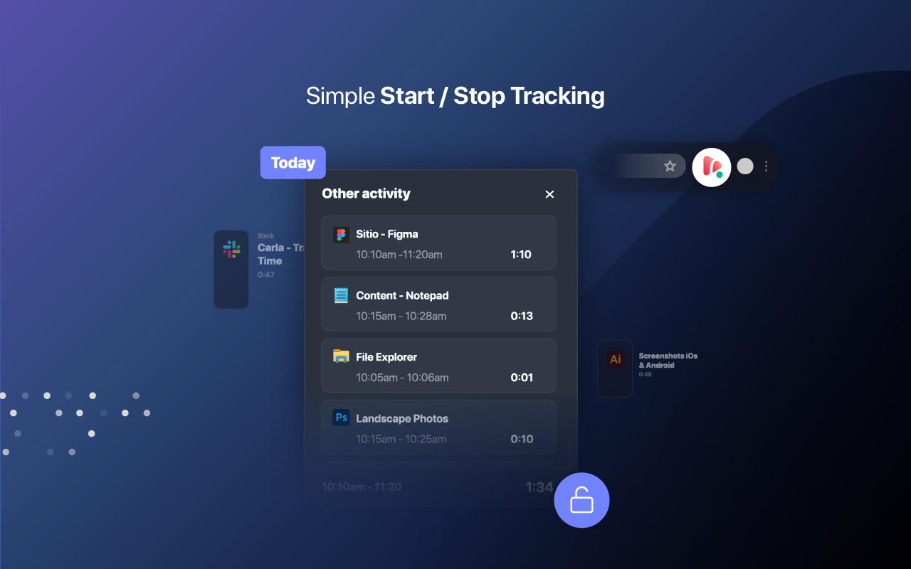 Tracking Time | Time Tracker Button截图1