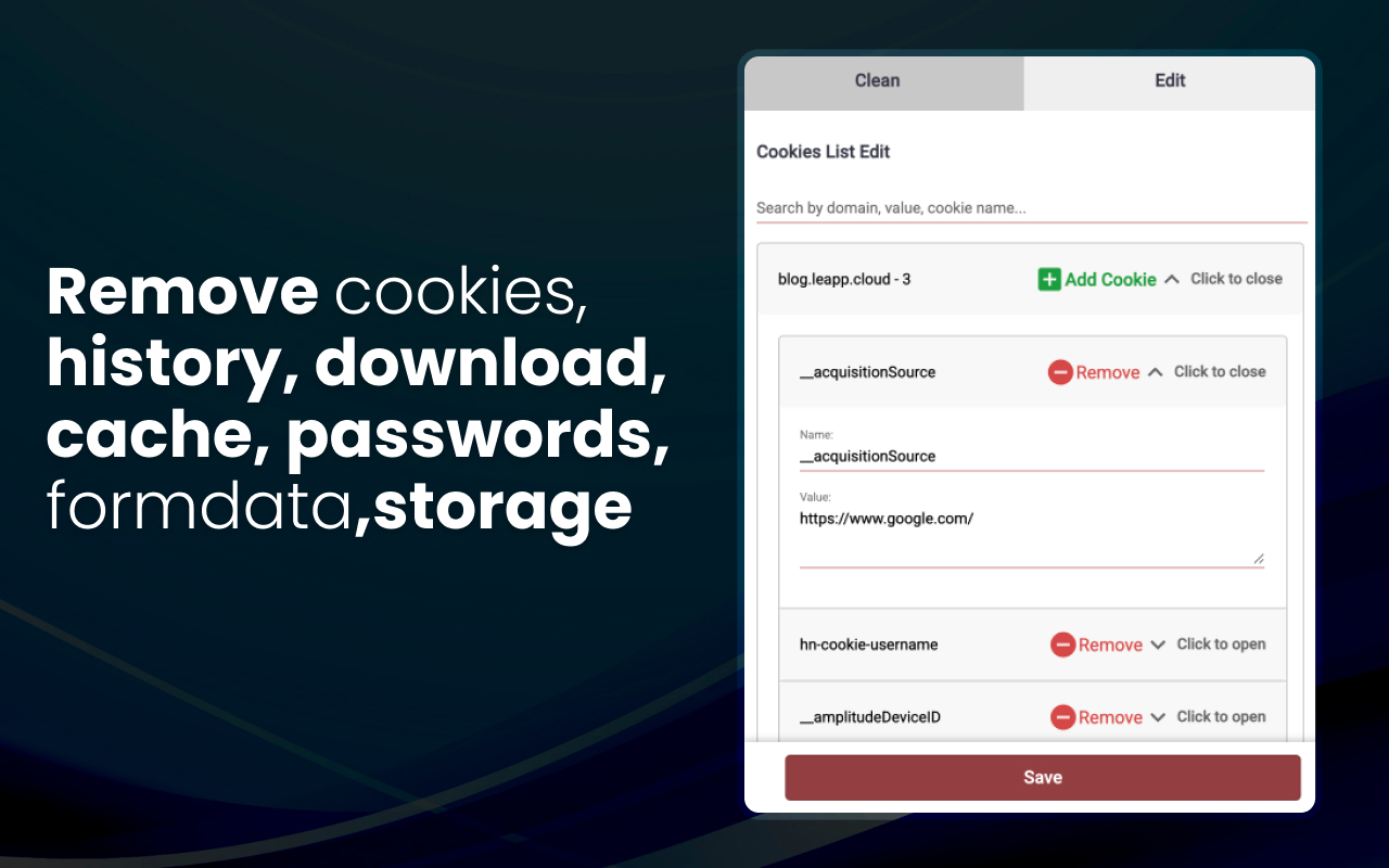 Broom Cookie Cleaner & Cookie Editor - 最适合 Chrome截图2