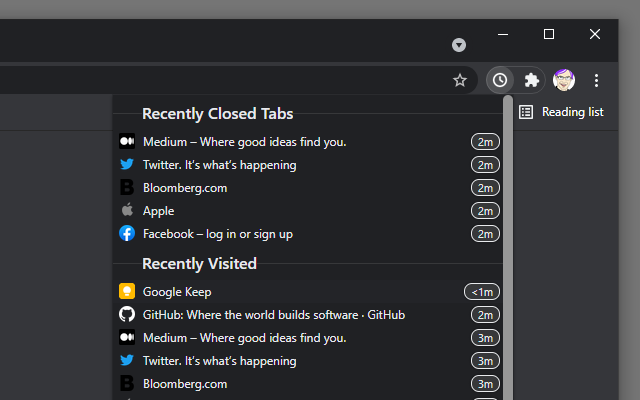 Recent Tabs and History (Wrona History Menu)截图3