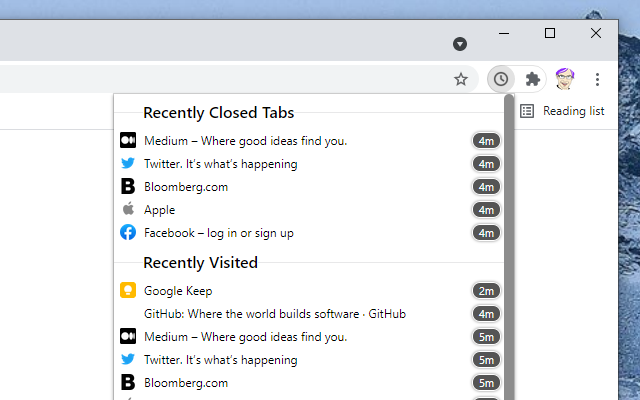 Recent Tabs and History (Wrona History Menu)截图4
