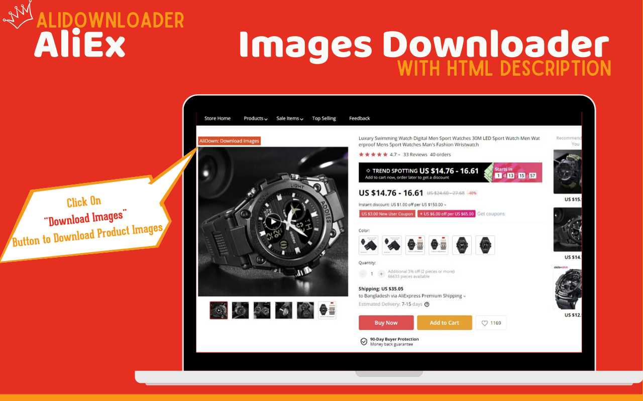 AliSaving Plus - Aliexpress Product Image Downloader with Videos截图1