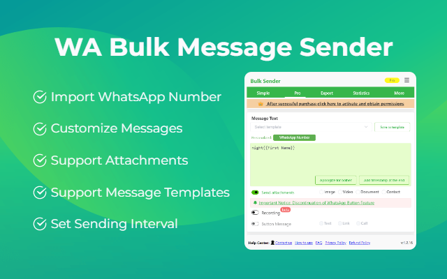 Bulk Sender - WhatsApp 群发助手截图2