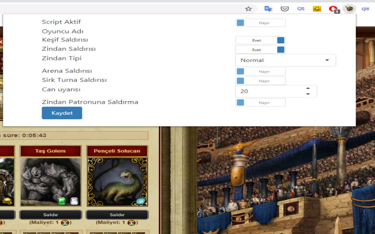 Resurrection Gladiatus Script截图1