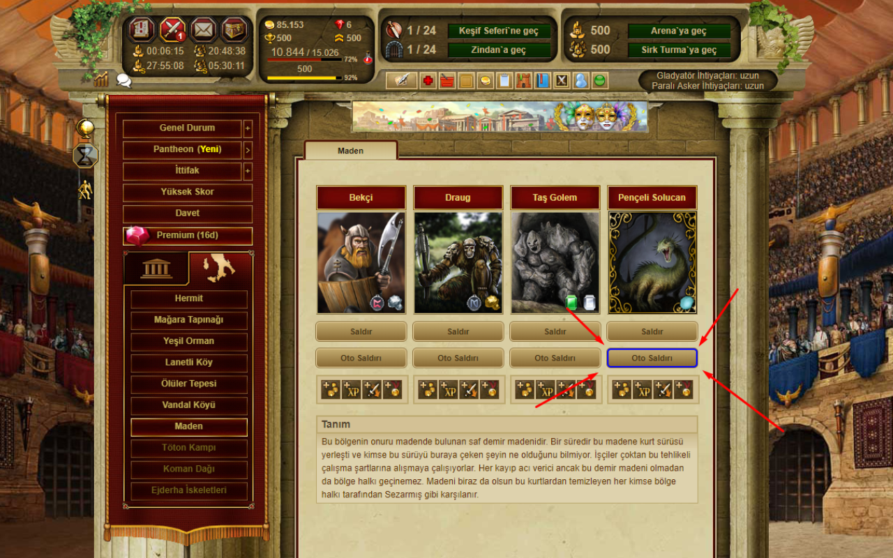Resurrection Gladiatus Script截图2