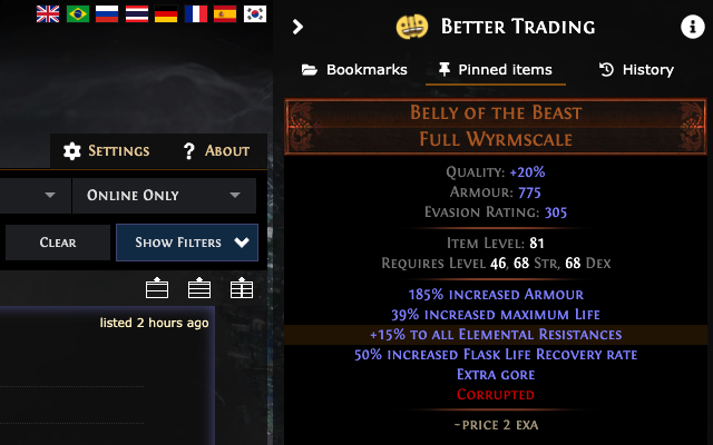 Better PathOfExile Trading截图4