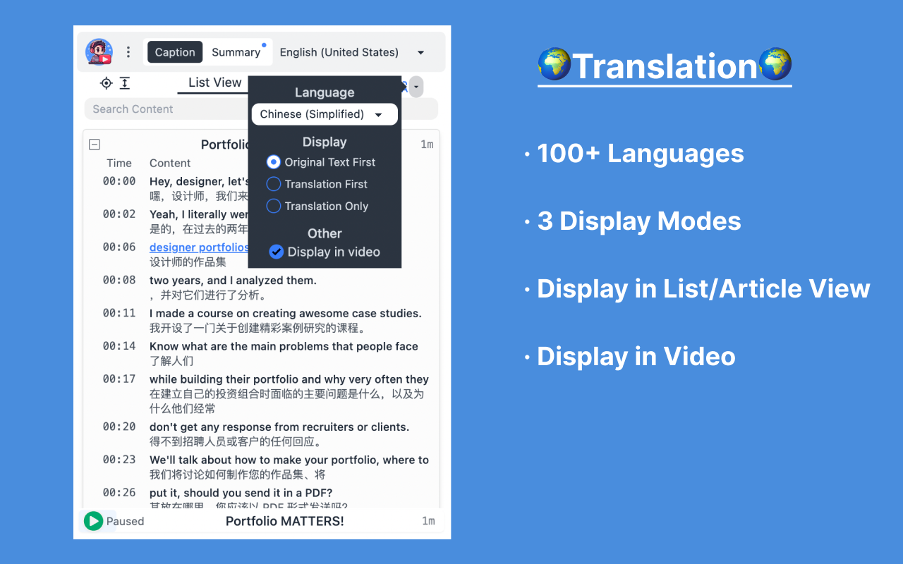 YouTube Caption截图2