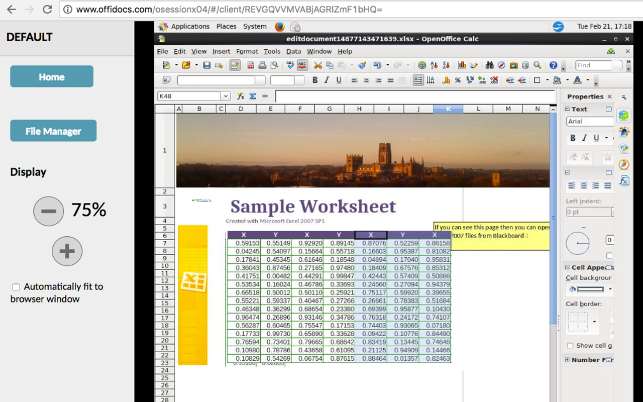 OpenOffice Calc在线为xls电子表格截图2