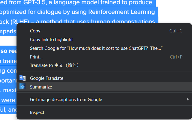 ChatGPT Summarizer截图2