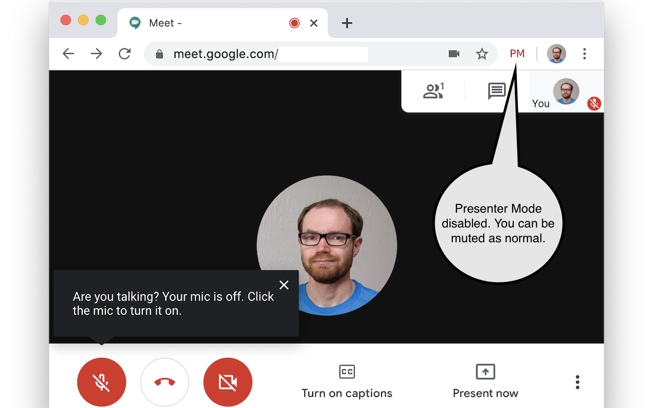 Google Meet Presenter Mode截图1