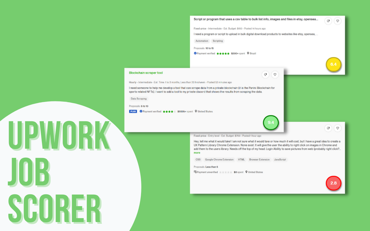 Upwork Job Scorer & Spam Detector截图2
