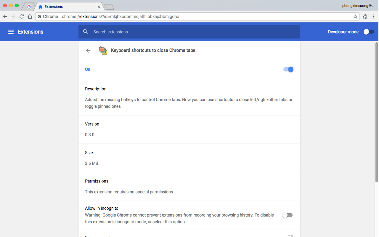 Keyboard shortcuts to manage Chrome tabs截图1