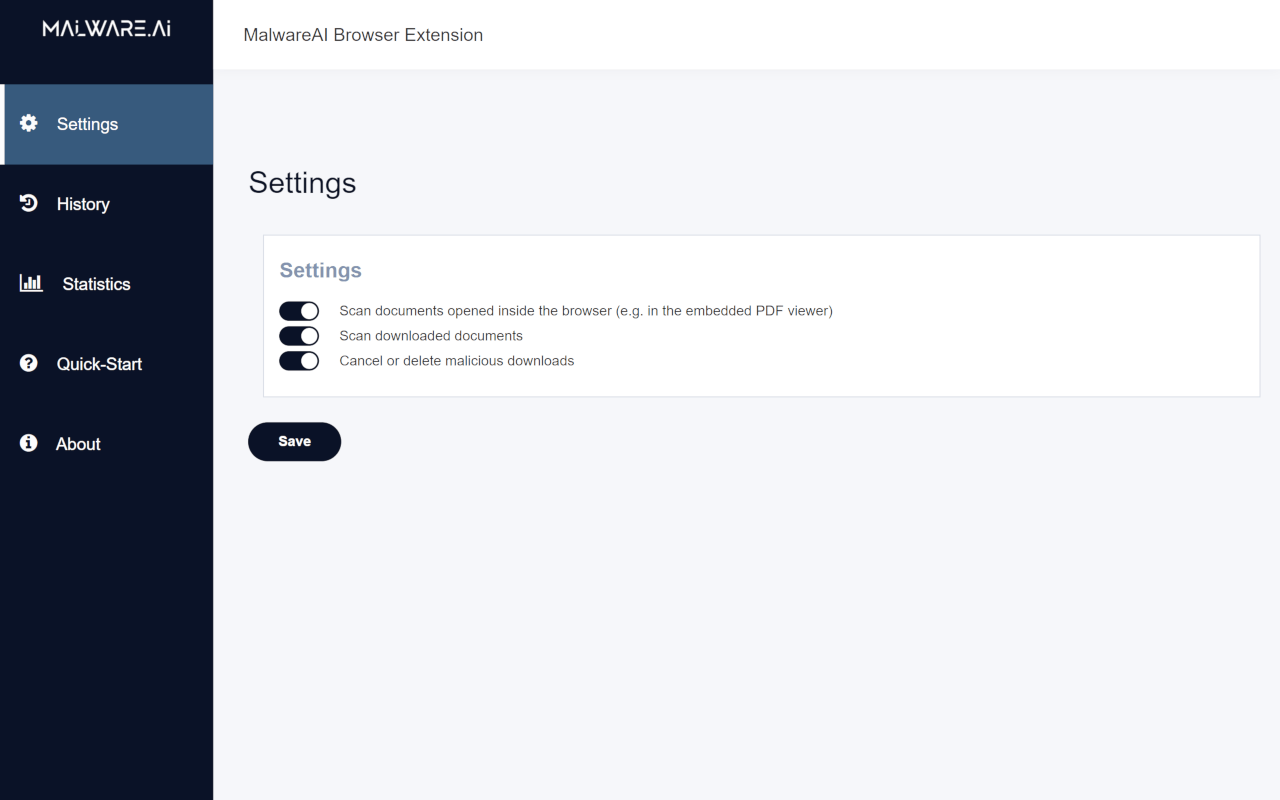MalwareAI Browser Security截图3