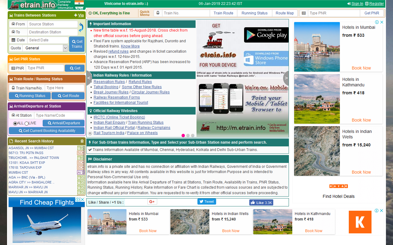 Indian Railways @etrain.info截图1