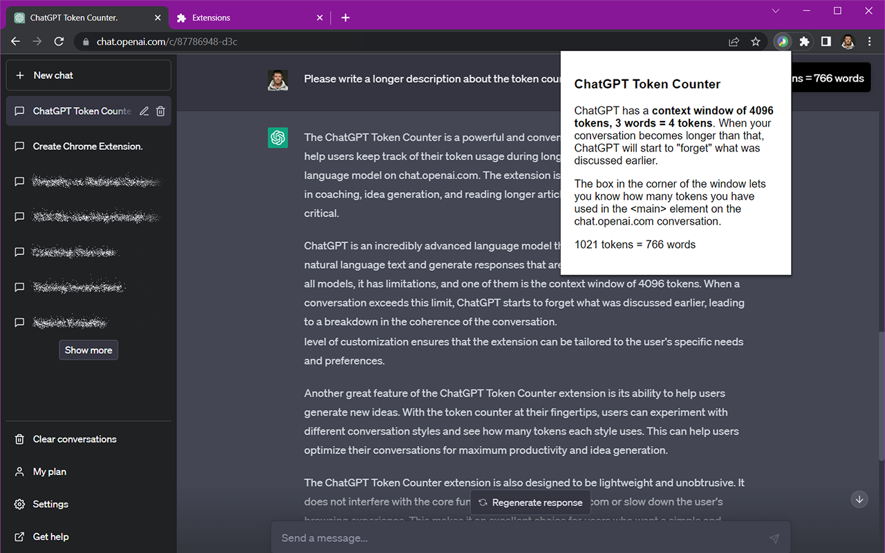 ChatGPT Token Counter截图2