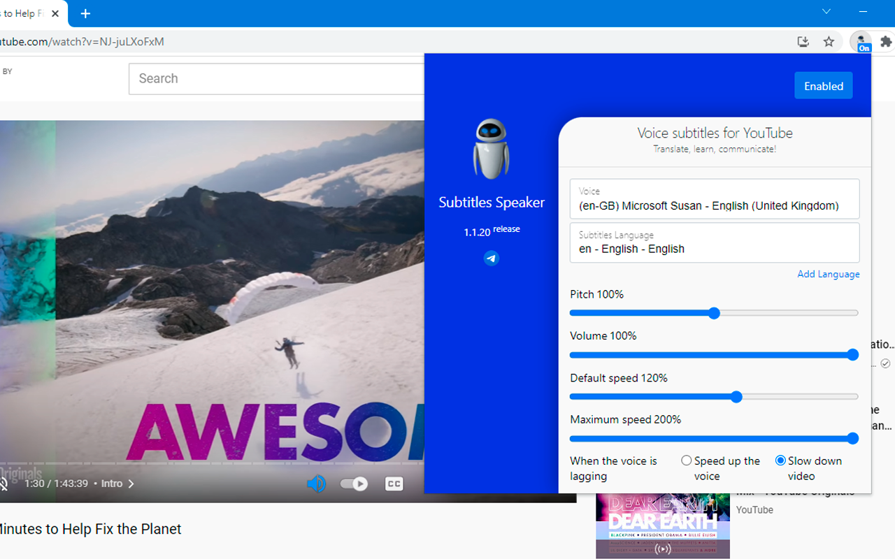 Speak Subtitles for YouTube截图3